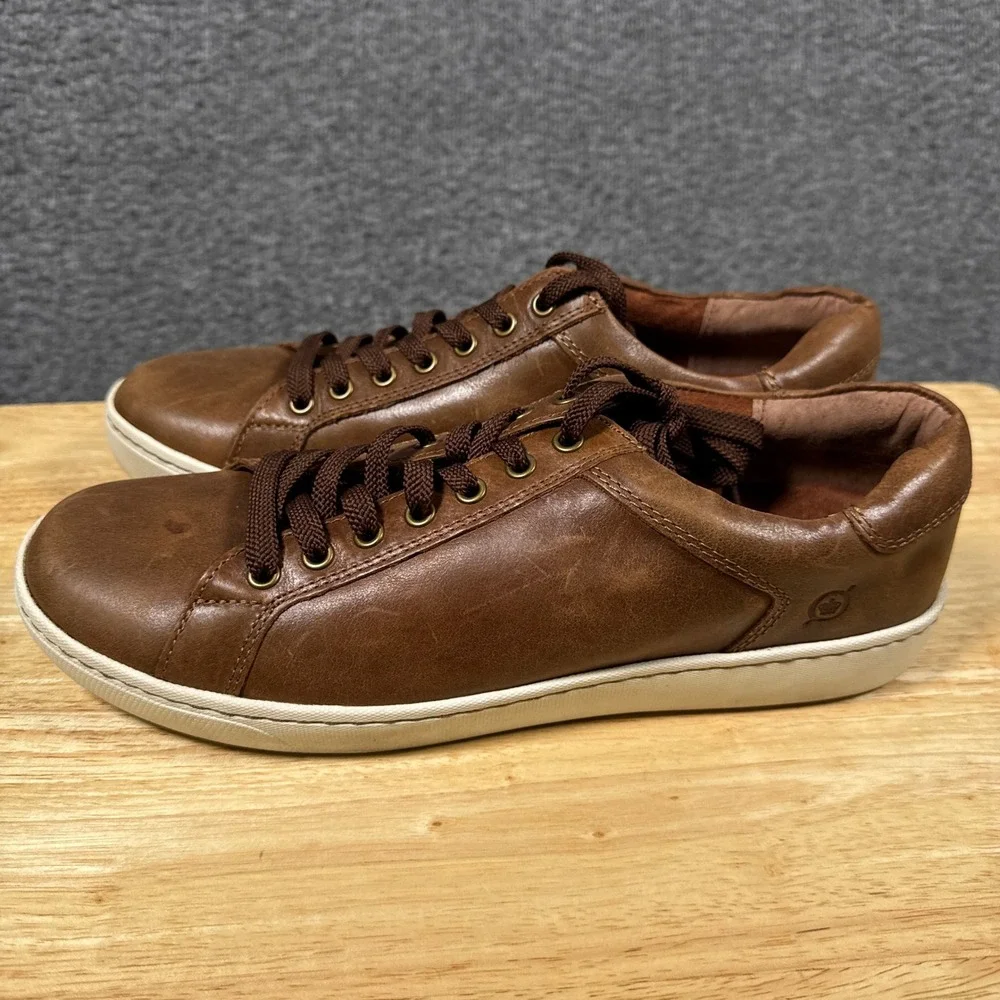 Born Sur Sneakers Womens 10 M Brown Leather Low Top Lace Up Casual Shoes